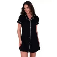 Camisola FB Americana Luxo Aberta Amamentação Blogueira pijama inverno com botões malha pos cirurgica