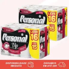 Papel Higiênico Personal VIP Folha Dupla 16 Ou 32 Rolos
