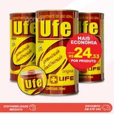 Kit 3 Desinfetante Bactericida Germicida Creolina Lata 900ml LINHAL ou UFE