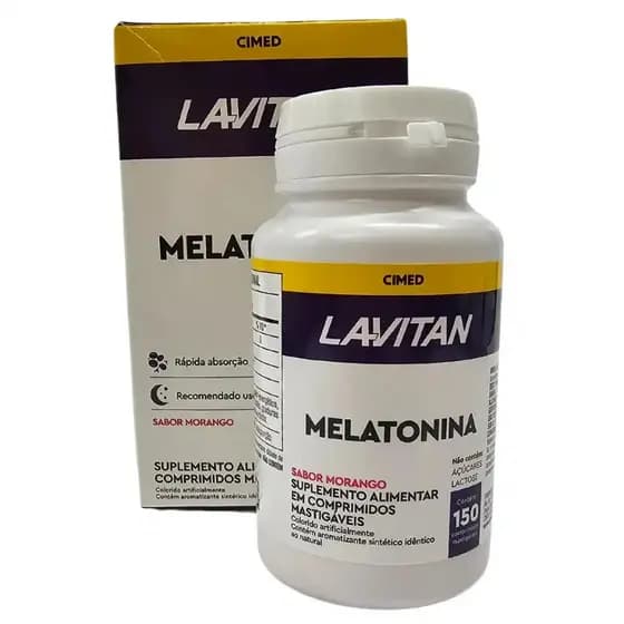 Suplemento Alimentar Lavitan Melatonina Morango 150 caps.