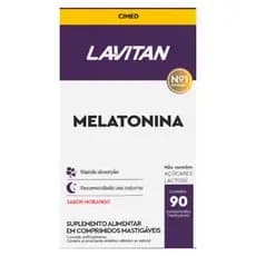 Melatonina Original Sabor Morango 90 Comprimidos Mastigáveis Cimed Lavitan Sono