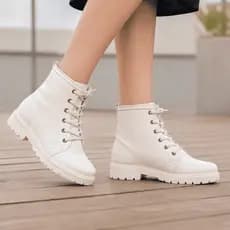 Coturno Feminino Klicpé Cano Curto Bota Tratorada Infantil Juvenil Menina Salto Baixo Confortável