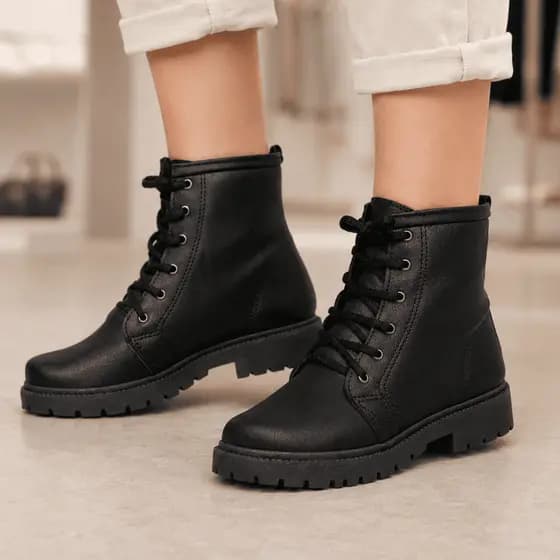 Bota Coturno Feminina Tratorada Passeio Inverno Klicpé
