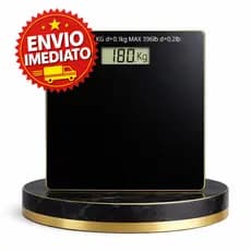 Balança Digital de Vidro Temperado 180 kg Tela Grande, Plataforma Transparente Premium Alta Precisão