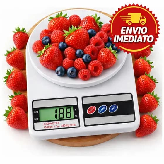 Balança Digital de Cozinha com Alta Precisão 1G até 10KG - Função Tara, Ideal para Dieta