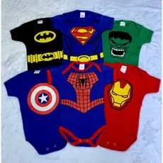 Body Infantil Temático De Super Heróis || 100% Algodão