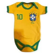 body Bory Infantil Brasil Amarelo 0 a 9 meses