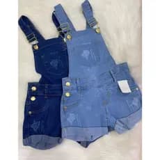 Jardineira Jeans Juvenil com Lycra 10 ao 16 Meninas Novidade Blogueirinha Moda Infantil