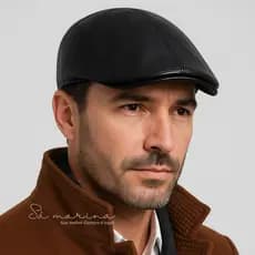 Boné Boina Masculina Italiano em Couro Artista