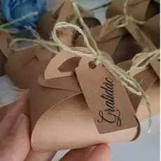 Caixa de papel Kraft / Porta Bombom - 20 UNID + TAG GRATIDÃO / lembrancinha