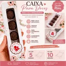 Caixa para  4 Brigadeiros Personalizada com qualquer tema | com Visor | Presente | Caixa para Doces Gourmet