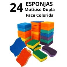 KIT 24 Esponja de Lavar Louças COLORIDAS com pequenos defeitos de Fabricação