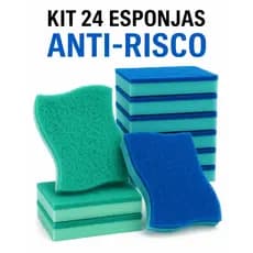 24 Esponjas Anti Risco Anti Aderente 12 Azul e 12 Verde Claro + BRINDE