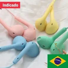 Fone de ouvido macaron com microfone compatível com Android e Ios