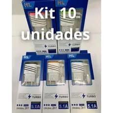 Kit de 10 ou 5 Carregadores Turbo 5.1A Tipo-C ou v8 Simplicidade e Potência para Carregamento Rápido