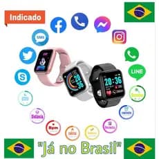 Smartwatch D20 y68 relógio inteligente Bluetooth que permite receber mensagens de redes sociais "estoque ja no Brasil "