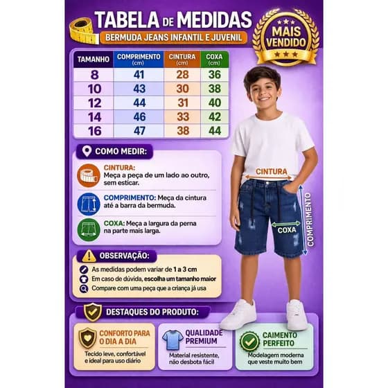 kit 2 shorts Bermuda jeans infantil Juvenil masculino 8 ao 16 Anos premium PROMOÇAO