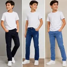 1/calça jeans melhor preço masculina infantil 8 ao 16 Anos premium promoção!