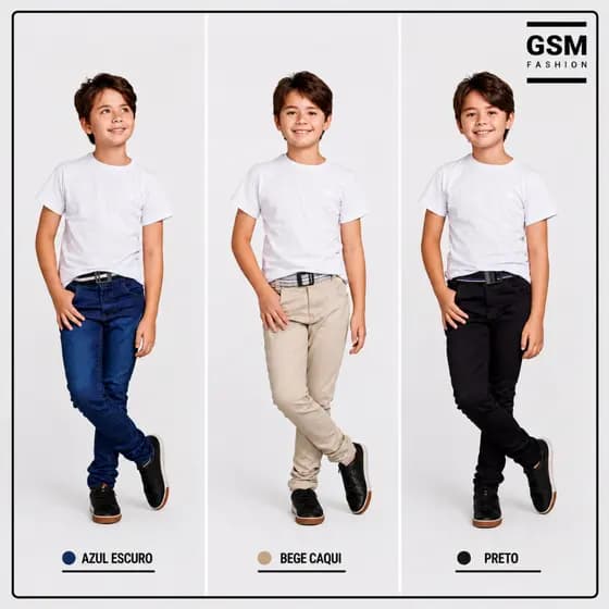 Kit of 3 Jeans for men, children, youth, ages 2 to 16, boys