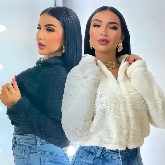Casaco Teddy De Pelinho Jaqueta Curta Feminina Inverno E Frio Estilo Varias Estampas