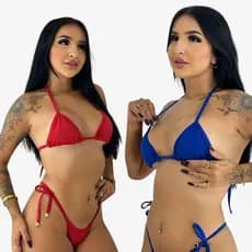 Biquíni Cortininha Fio Dental Amarração Lateral Moda Praia Estiloso Cores Sortidas