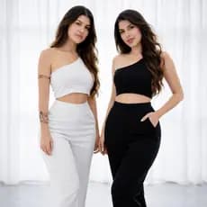Macacão Feminino Alfaiataria Ombro Único Elegante Pantalona Casual Chic Trabalho Festa E Passei
