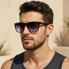 Óculos de Sol Esportivo Masculino UV400 Quadrado Leve Corrida Ciclismo Tennis