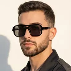 Óculos Aviador Quadrado Masculino Premium UV400 Moda Verão Tendência Unissex Luxo