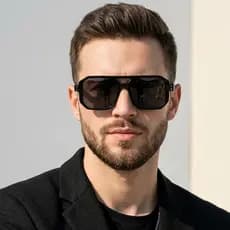 Óculos Aviador Quadrado Masculino Premium UV400 Moda Verão Tendência Unissex Luxo