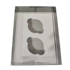 50 Caixas Para 2 Cupcakes - Tampa Acetato