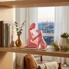Estátua decorativa mulher com cachorro "mãe de pet", escultura per, cachorro, decoração de pet