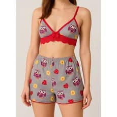 Kit com 2 Pijama de Renda Baby Doll