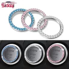 1 Peça Strass Carro Ignição Chave Ornamento Anel De Auto Start Botão De Motor Decoração Para Nissan Cristal Luxo Adesivo
