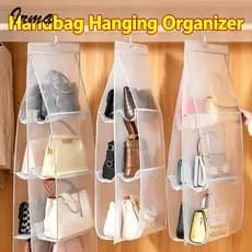 Organizador de Armazenamento de Bolsas para Guarda-Roupa, Dormitório e Uso Doméstico, Organizador Suspenso com Camadas