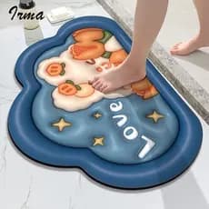 Tapetes de Banheiro 3D, Tapete Absorvente para Banheiro, Tapete Antiderrapante Macio de Diatomita
