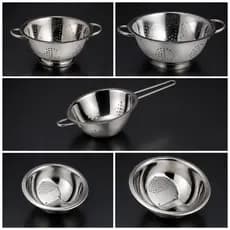 Escorredor De Alimentos Macarrão E Arroz Aço Inox Premium Com Alça Ou Cabo