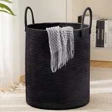 Cesto Organizador Multiuso Decorativo Roupa e Brinquedos 100% Algodão Feito à Mão Resistente Exclusivo Elexa
