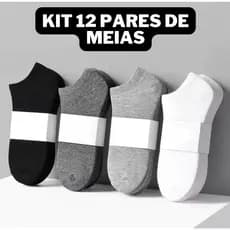 Kit 12 Pares Meia SOQUETE CANO CURTO SORTIDOS Barato Promoção Atacado