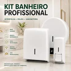 Kit Suporte Banheiro Interfolha Rolão Saboneteira Banheiro Comercial Clínica Restaurante Nobre