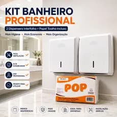 Kit Interfolha C/ Papel Toalha Incluso 2 Dispensers Banheiro Empresa Clínica Consultório Nobre