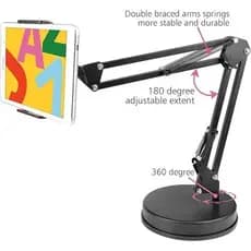 Suporte para celular com braços articulados e base ajustável 360°, adequado para celulares  tablets