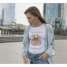 Camiseta Algodão Babylook Nossa Senhora de Aparecida | Estampa Exclusiva  do P ao GG