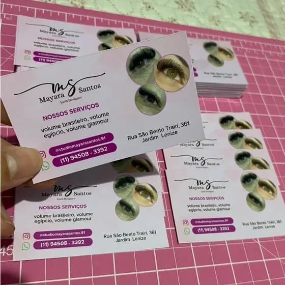 Cartões de visita laminado para lojas