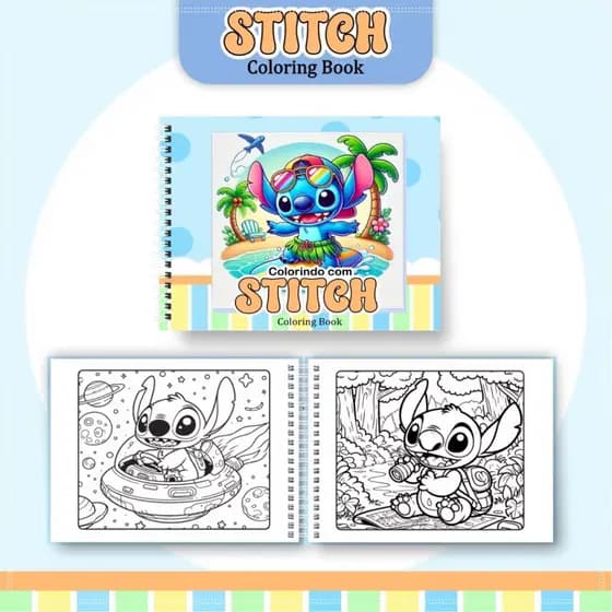 LIVRO DE COLORI DO STITCH + Acetato para folha