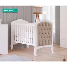 Berço Mini Cama 100% MDF Com Capitone Harmonia Permobili Branco