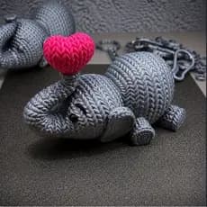 Elefante impressão 3D ESTILO TRICO ( PEQUENO )