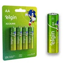 Pilha Alcalina AA Elgin Bateria 2A Pequena 4 unidades