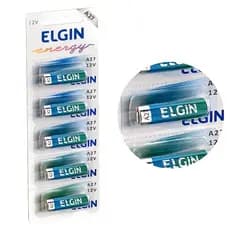 Pilha Alcalina 27A Elgin Bateria MN27 A27G A27 5 unidades