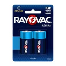 Pilha Alcalina C Rayovac Bateria Média LR14 2 unidades