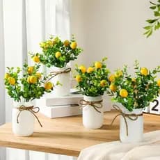 Peças Falsas De Centro De Limão Para Mesas Decoração Artificial Ramos Falso Em Casa Com Pote Decorações Verão Cozinha De Escritório Da Fazenda